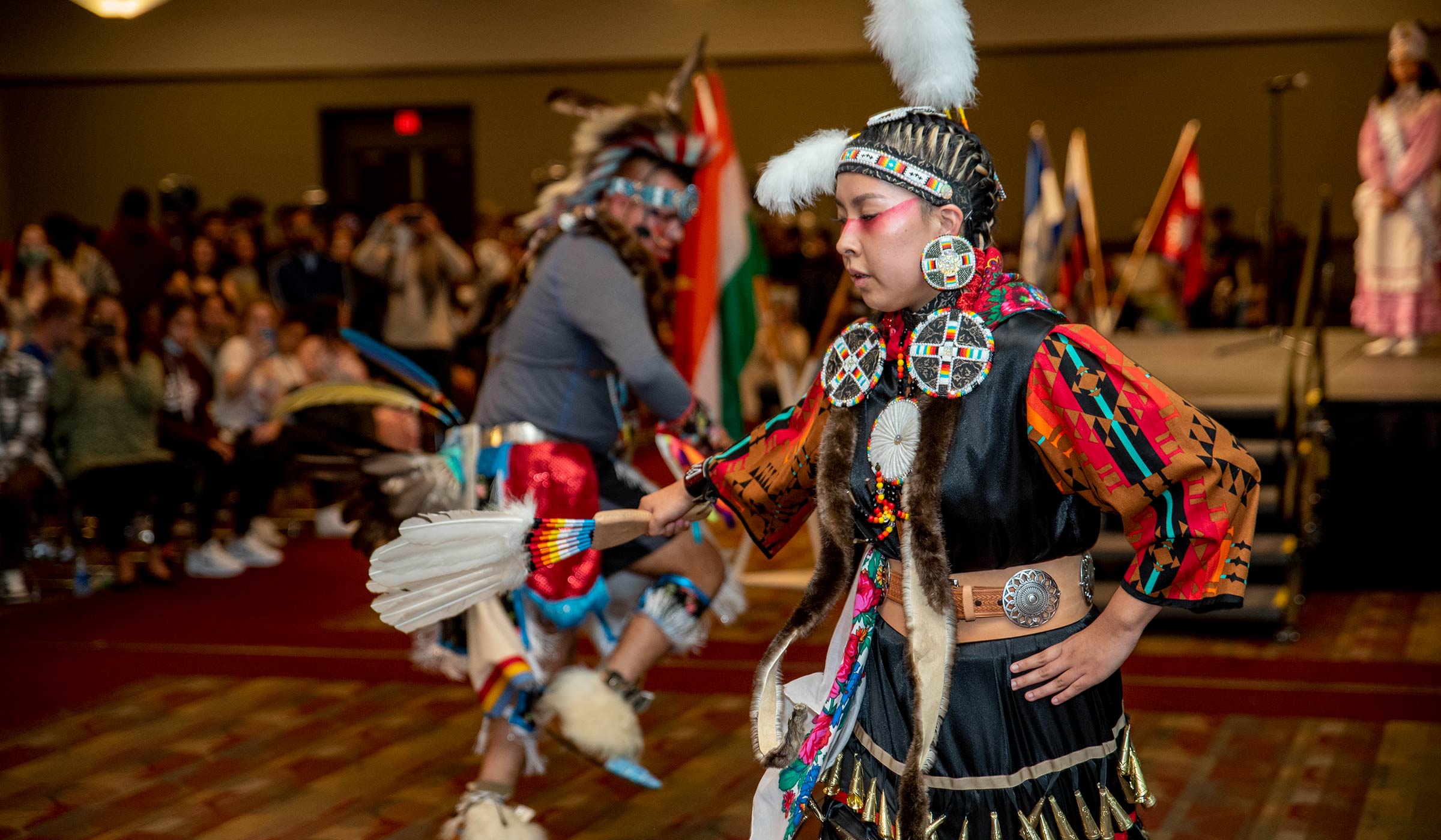 Choctaw dance performance during the Global Night event in Colvard Union.