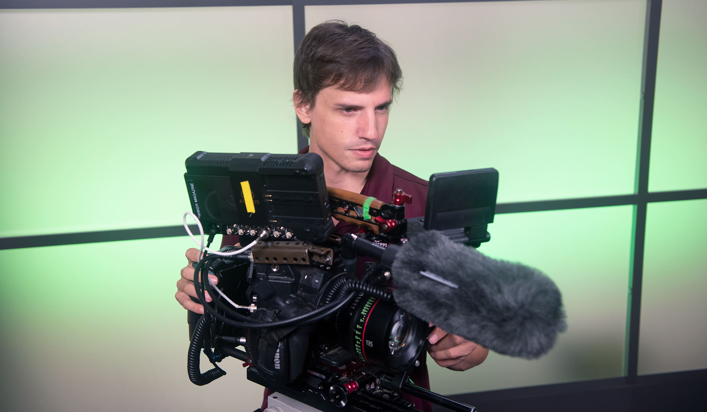 James Parker, pictured working with a camera at the MSU Television Center
