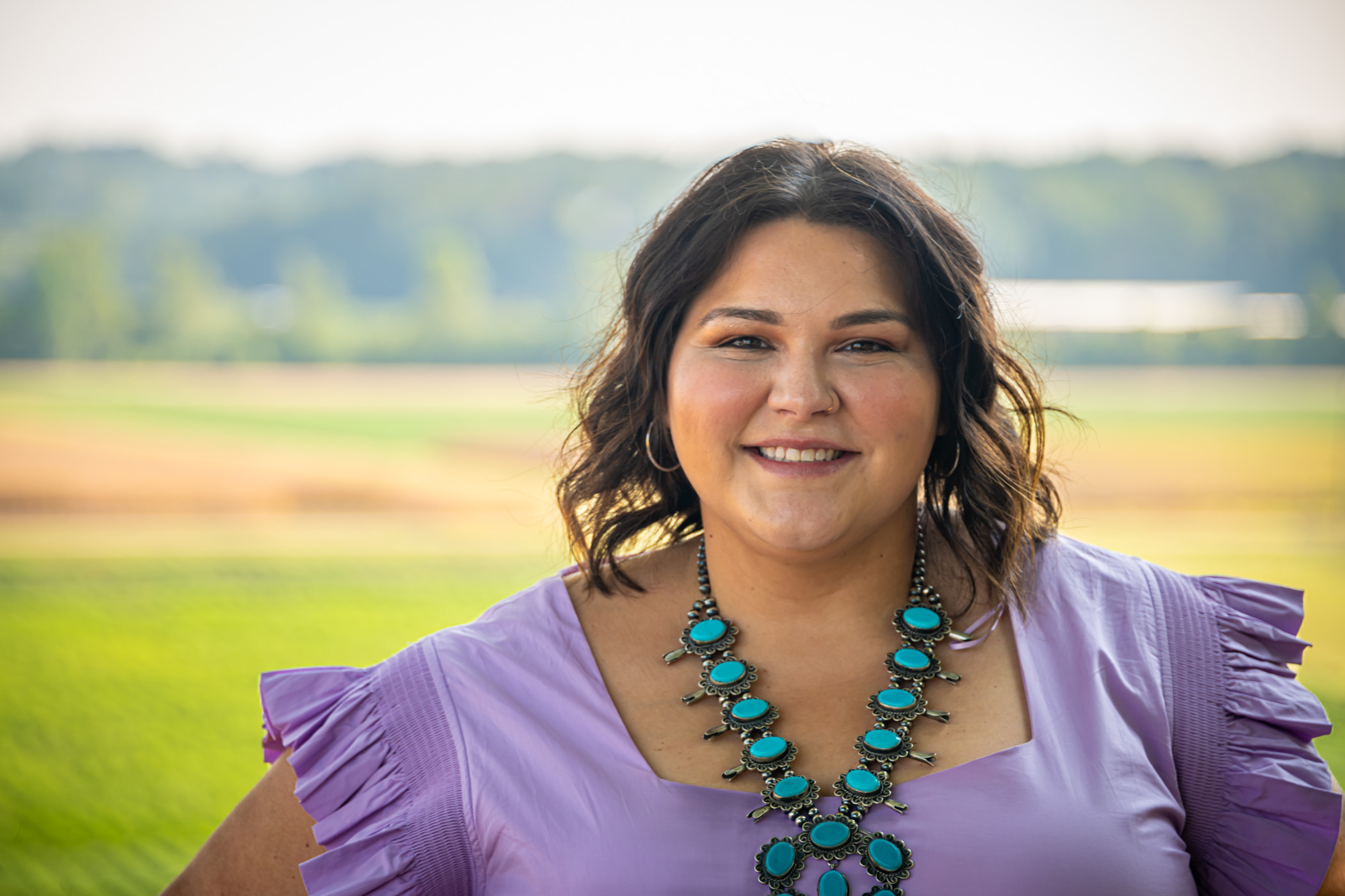 Jessica Benson, pictured at MSU&#039;s North Farm