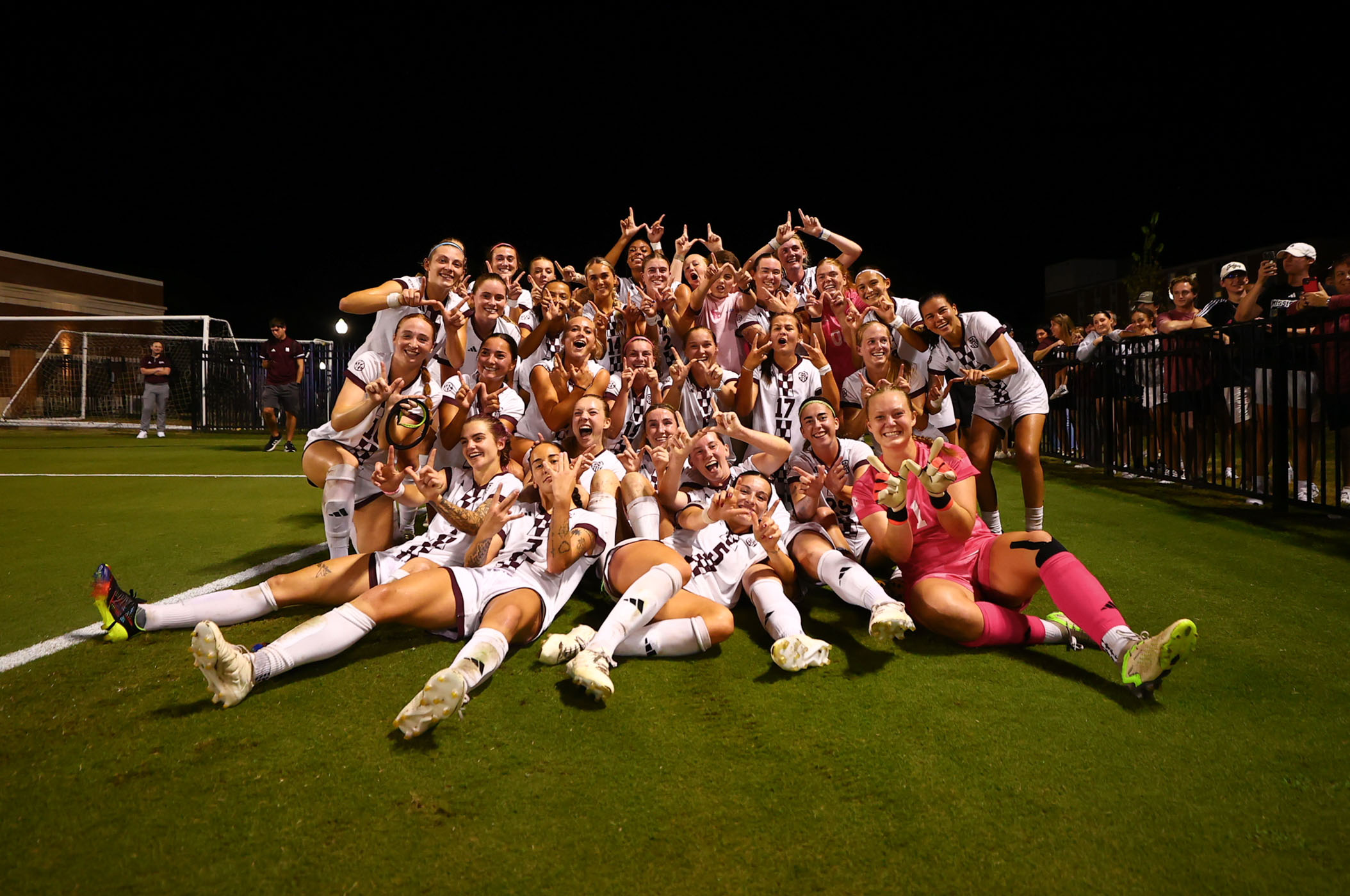 No. 7 Mississippi State soccer knocked off No. 1 Arkansas in front of the record breaking 2,617 crowd Friday night—shattering the previous attendance record by more than 1,000. Ally Perry scored the lone goal in the match helping MSU to its first win over a No. 1-ranked team. The Bulldogs, 10-1-0, 4-0-0 in the Southeastern Conference, head to Athens Thursday [Oct. 10] for the next match against Georgia and then are back home Sunday [Oct. 13] to face Missouri.