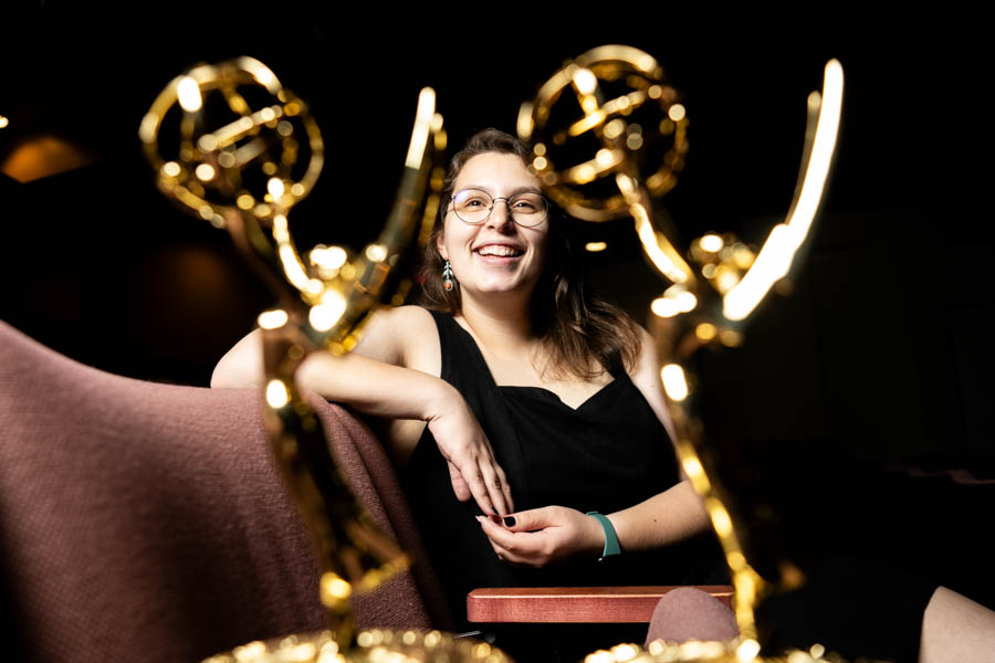 Olivia Aylsworth with her Southeastern Emmys