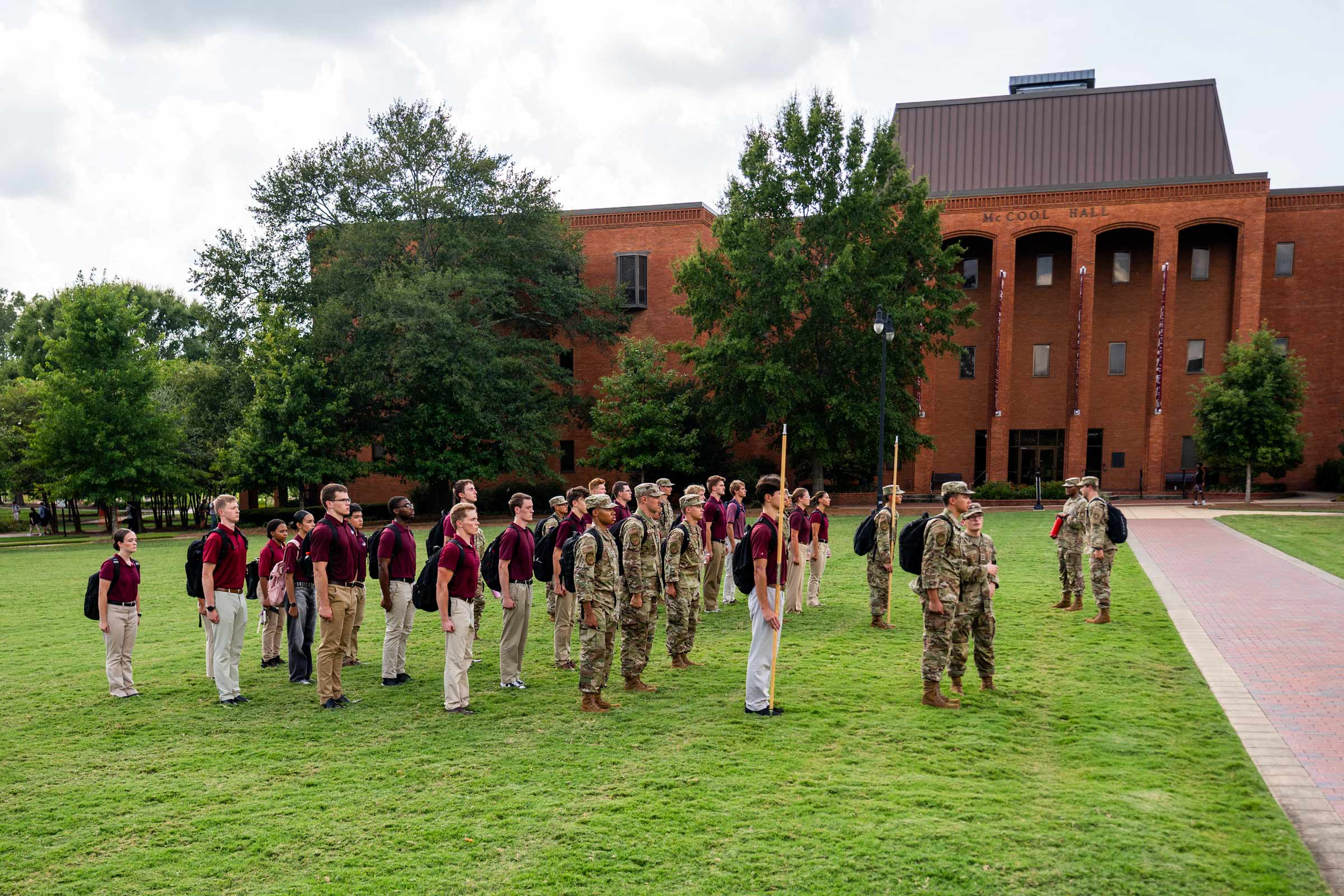 New Bulldog Battalion cadets take to the Drill Field during their first week of training as they begin their journey with Mississippi State’s Army ROTC program. The hands-on field exercises help cadets build discipline, teamwork and leadership skills while preparing for future service.