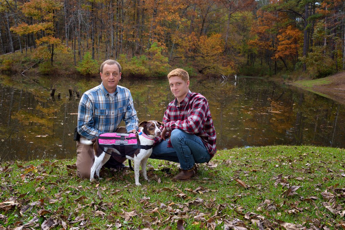 Steve Jones, pictured with his son and dog.