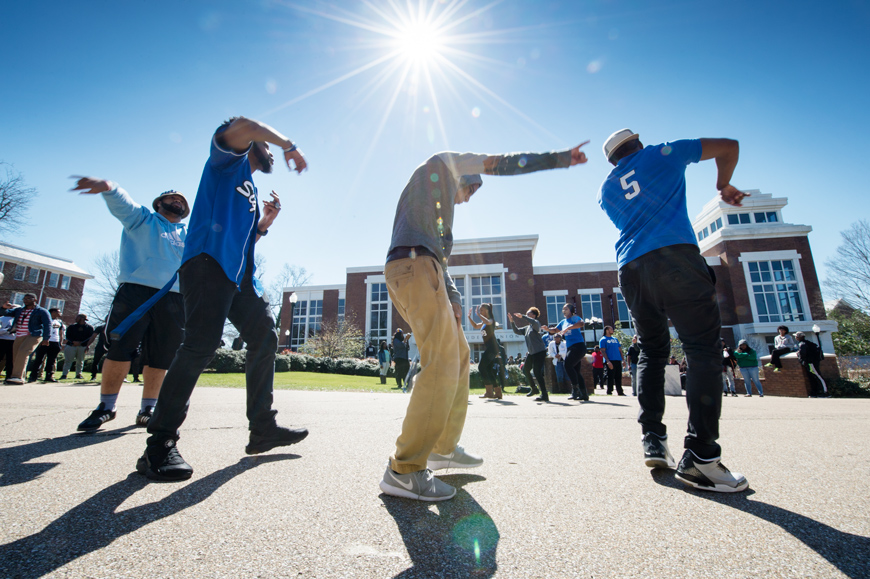 Stepping and Strolling during NPHC Yard Show