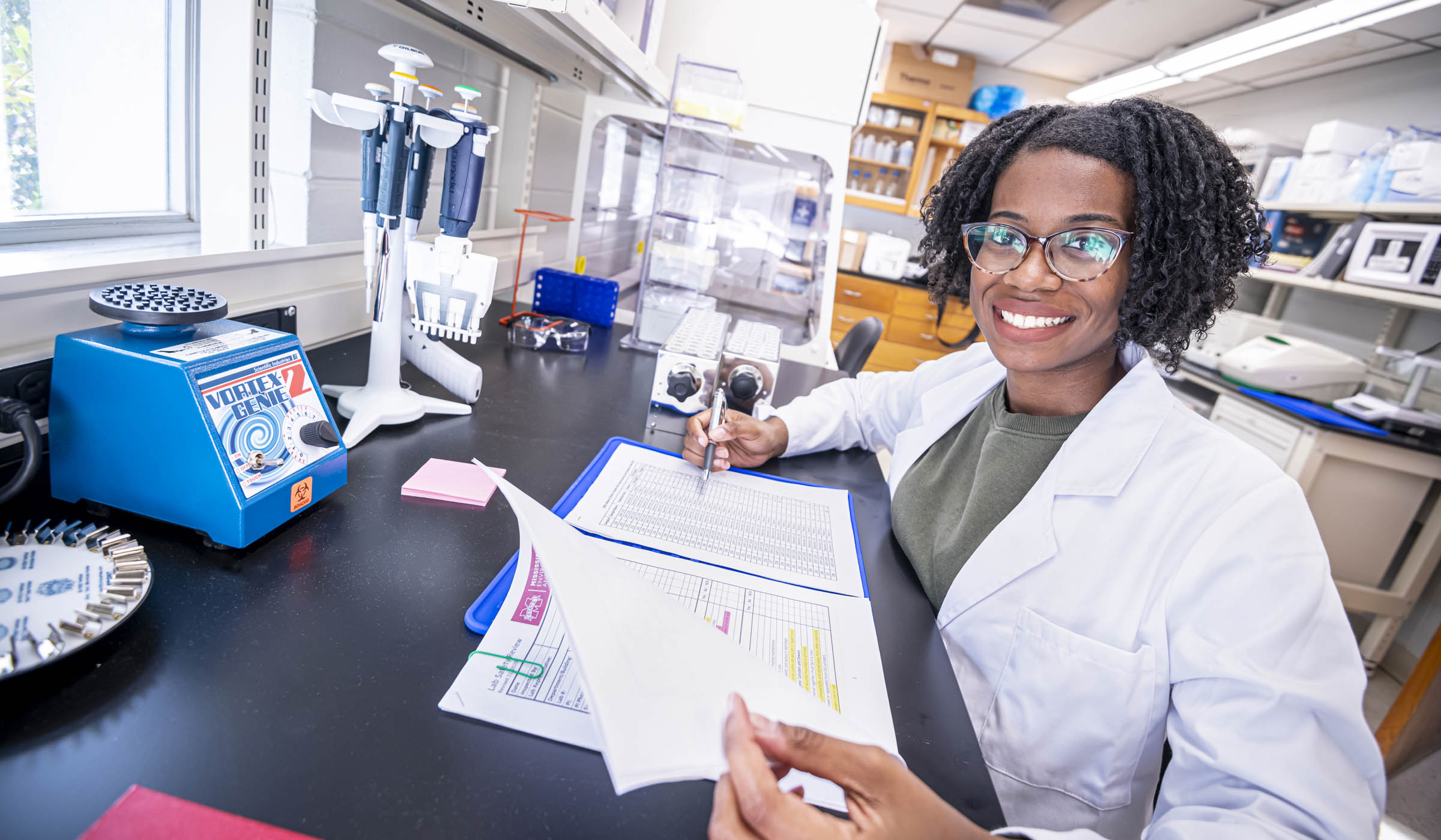 Marimba Williams, pictured in a lab at MSU