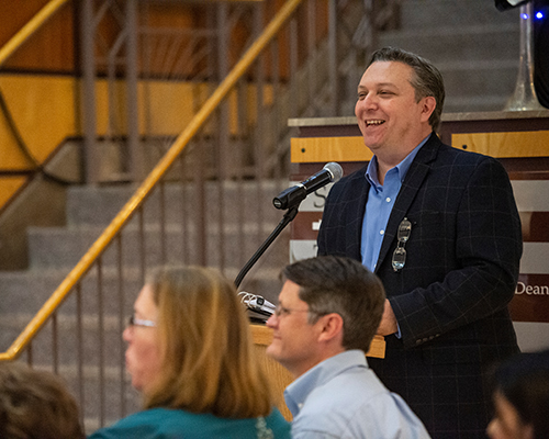 Stephen Cunetto speaking during the Gatsby Gala.