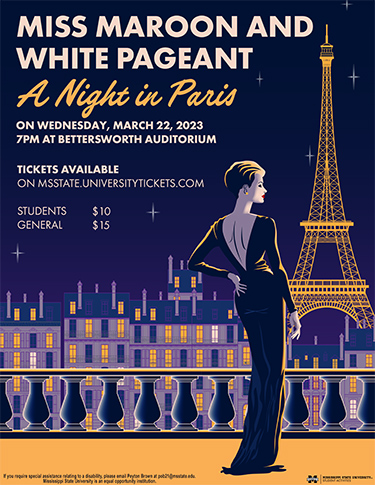 Miss Maroon and White Pageant promotional graphic
