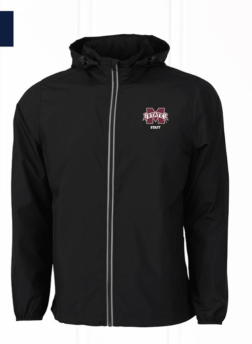 A black jacket with an MSU "STAFF" logo