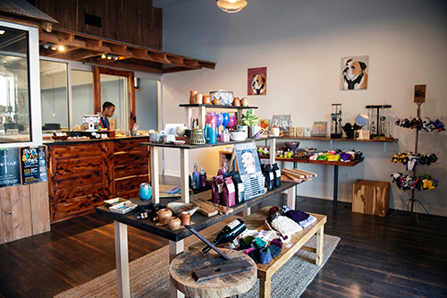 The Idea Shop in downtown Starkville is part of MSU’s Center for Entrepreneurship and Outreach and includes the Turner A. Wingo Maker Studio and the MSU Retail Product Accelerator pictured with products on display.. 