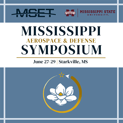 A graphic promoting the Mississippi Aerospace and Defense Symposium
