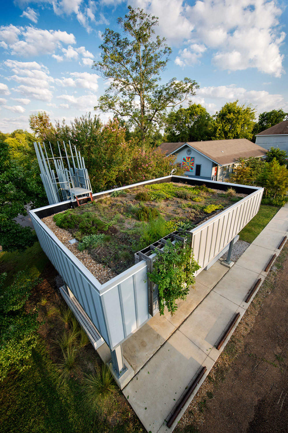 More than 100 Mississippi State students contributed to the Oktibbeha County Heritage Museum’s SuperUse Pavilion, a part of the museum’s rain garden program that recently has been selected for exhibition at Cooper Hewitt, Smithsonian Design Museum in New York City beginning in late September. (Photo by Megan Bean)