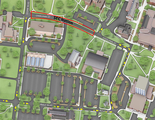 Traffic map for Creelman Street road closure