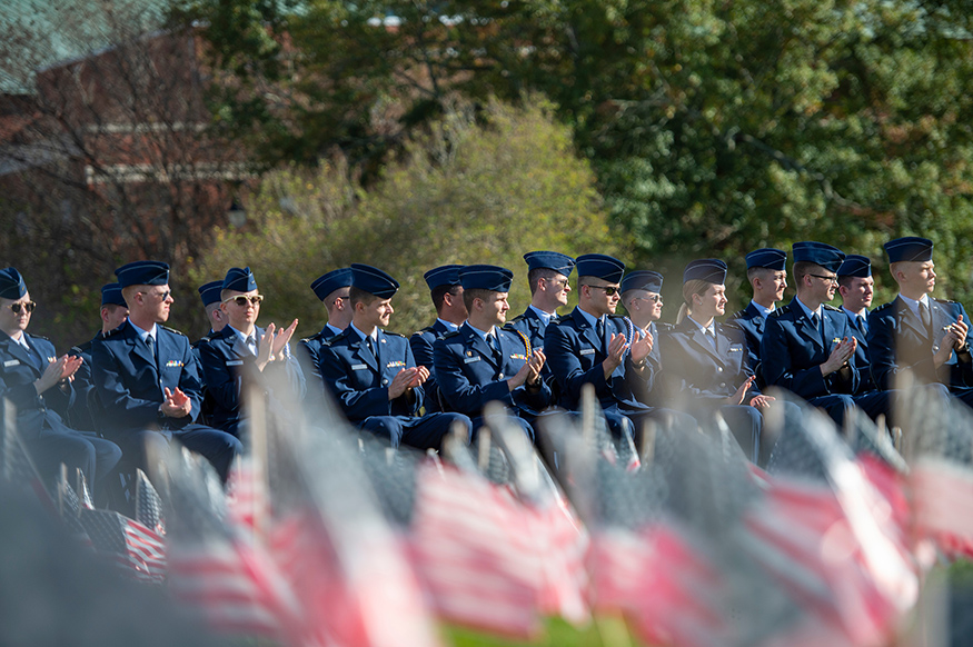 Air Force ROTC members pictured during Veterans Day ceremonies at MSU