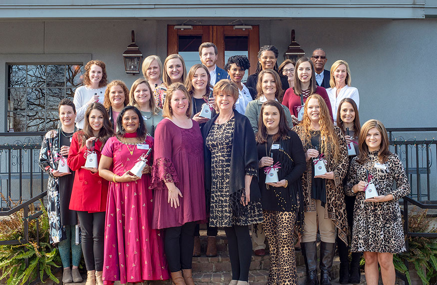 New teachers achieving National Board Certification who have worked through MSU’s World Class Teaching Program gathered recently and were honored during a spring pinning ceremony. (Photo by Camille Carskadon)