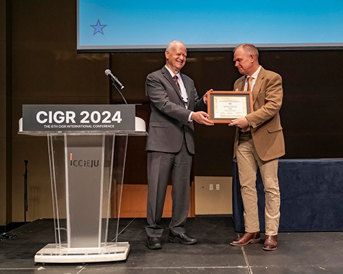 Alex Thomasson, professor and head of Mississippi State’s Department of Agricultural and Biological Engineering, is honored at July's International Commission of Agricultural and Biosystems Engineering conference in South Korea. (Submitted photo)