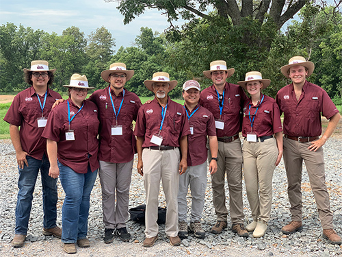 MSU weed science graduate students and advisors, left to right, Hayden Duncan of Vernon, Alabama; Kayla Broster of Mount Carmel, Illinois; Antonio Correa Tavares of Brazil; faculty advisors Taghi Bararpour and Te-Ming (Paul) Tseng; Jake Patterson of New Market, Alabama; Amy Wilber of Starkville; and William Stark of Pearl River, Louisiana. (Photo submitted)