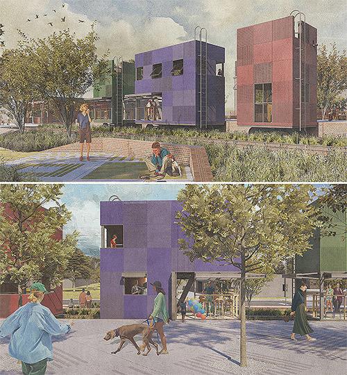 Pavilion Rendering – exterior (Thesis project by Elisa Castaneda and Luke Murray)