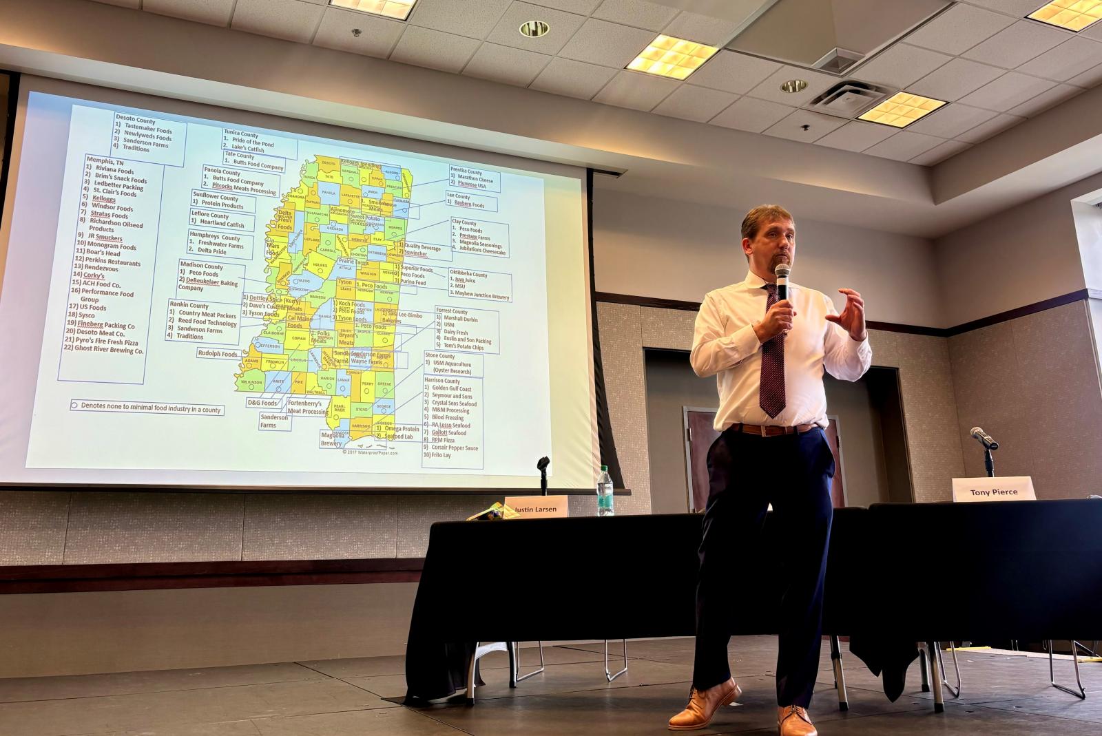 Wes Schilling, director of MSU’s Food Science Innovation Hub, speaks during the “Food Science and Industry in Mississippi—Adding Value and Feeding the World” symposium.