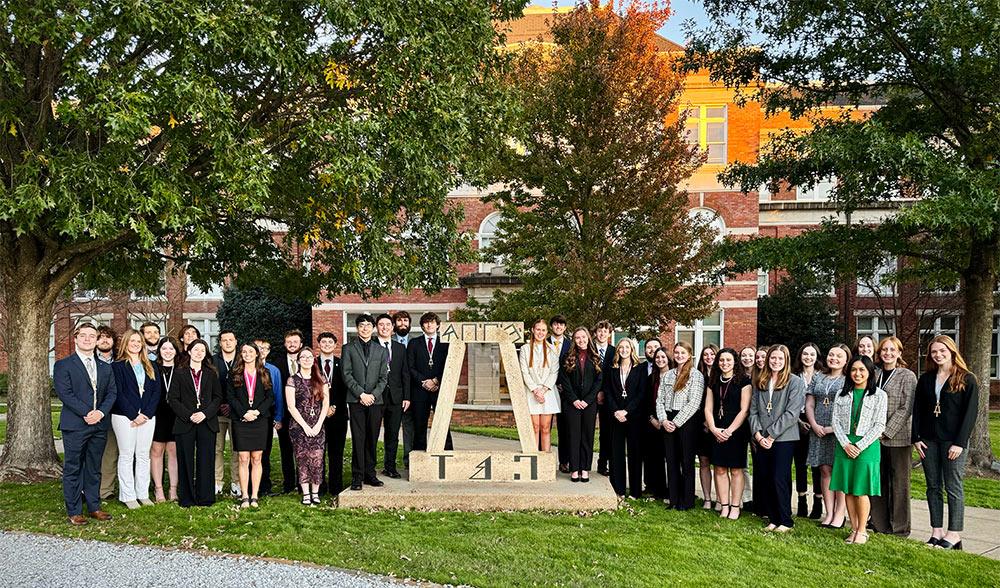 New Tau Beta Pi Honor Society inductees are pictured following their induction ceremony.