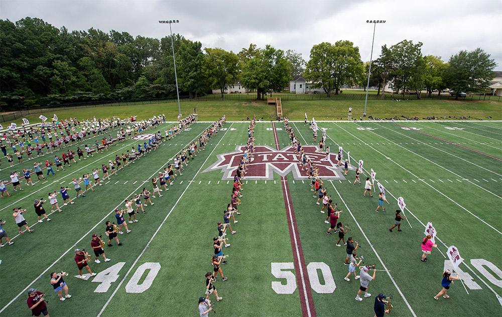 A Famous Maroon Band practice drill