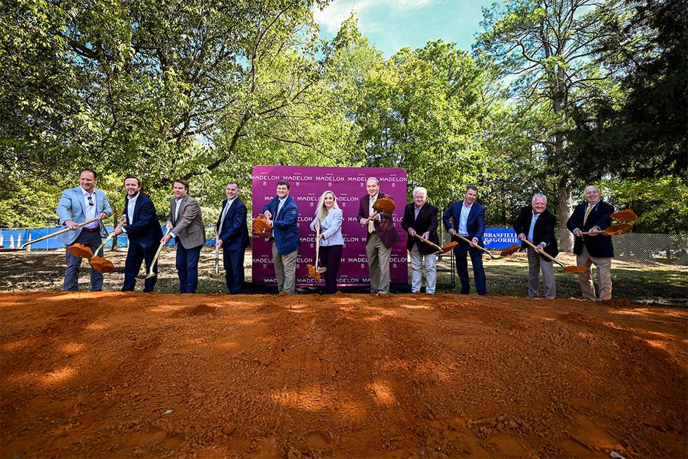 MSU leaders break ground at the site of the future Hotel Madelon