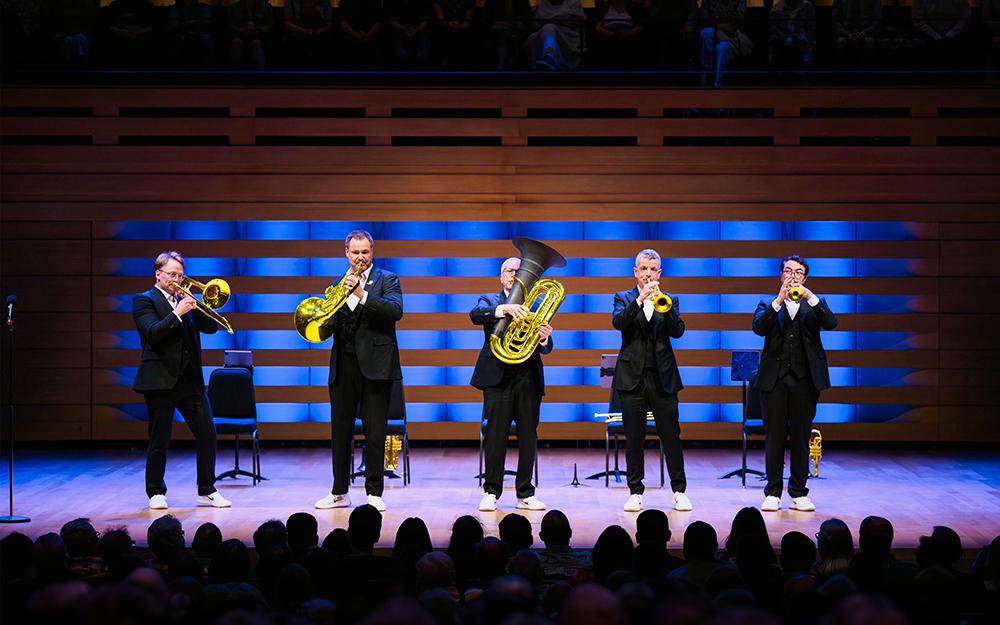 Canadian Brass performs on stage. (Photo courtesy of Lucky Tang)