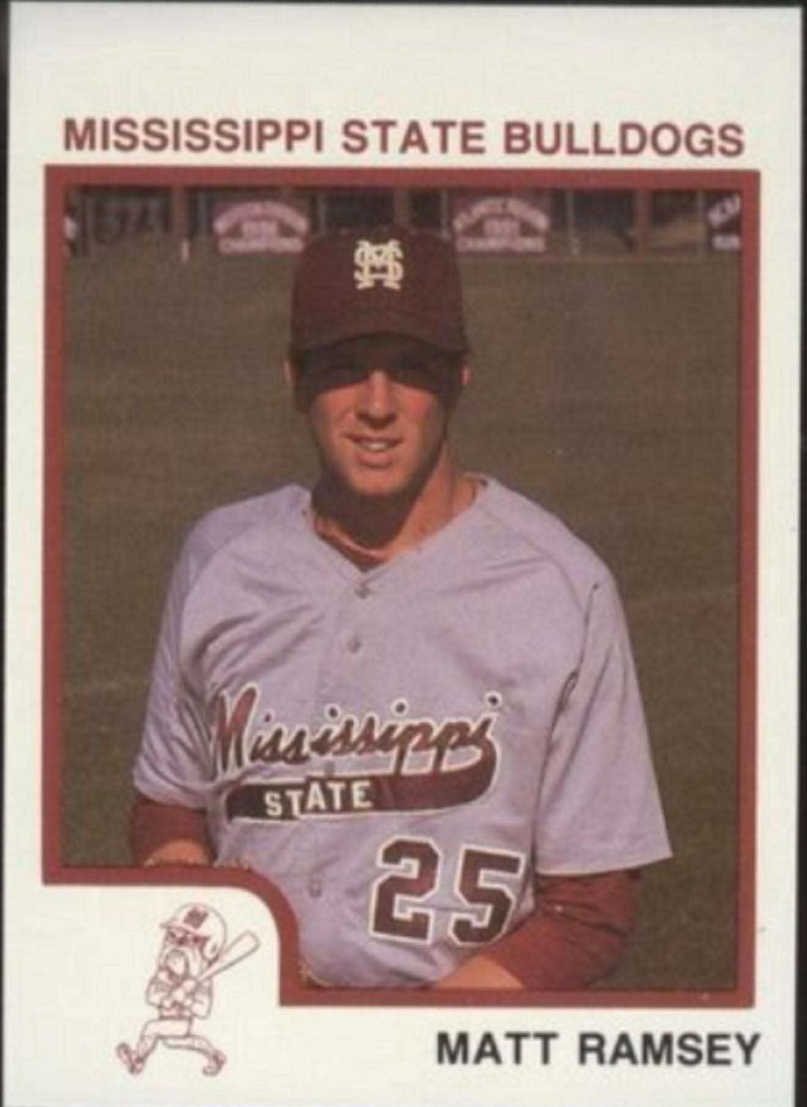 A Mississippi State Bulldogs baseball card featuring Matt Ramsey