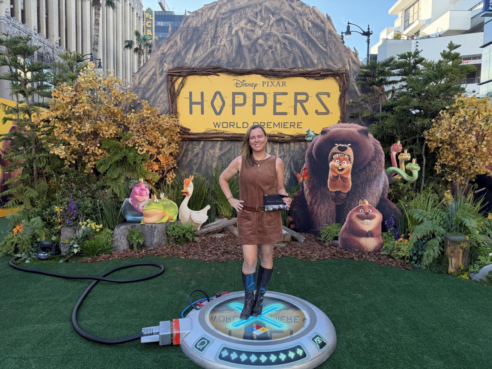 holly muraco standing at Pixar's Hoppers premier