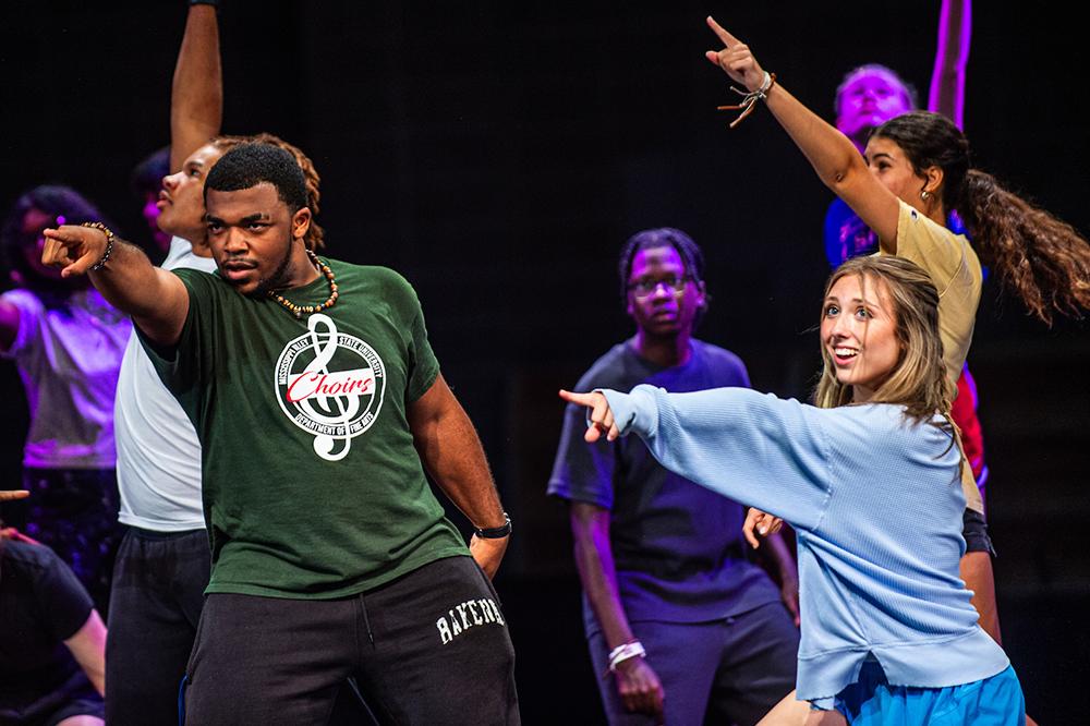 Participants of Summer Scholars On Stage, a three-week residential theater program at Mississippi State, rehearse before opening night.