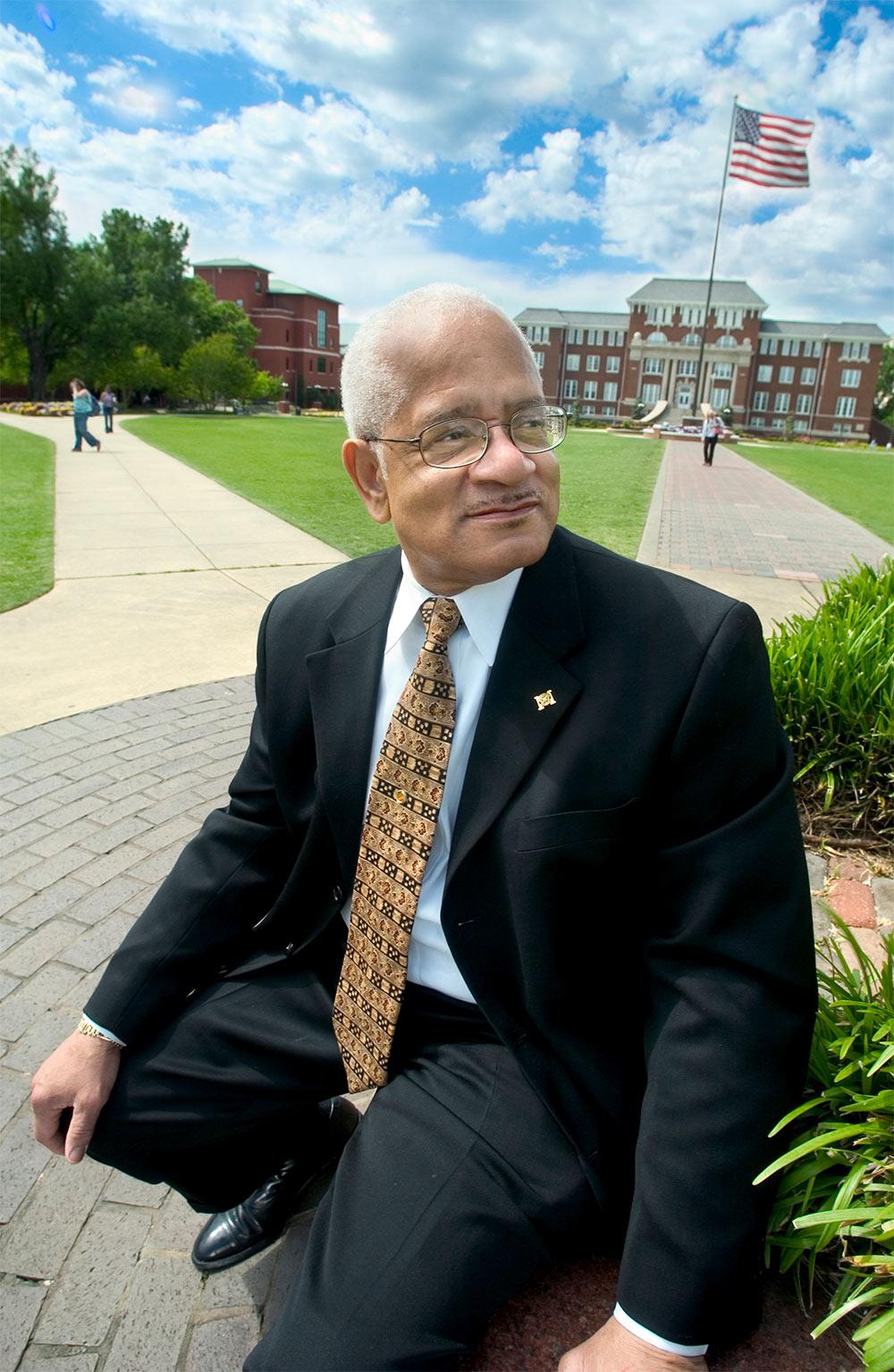 Portrait of Dr. Richard E. Holmes on MSU's Drill Field